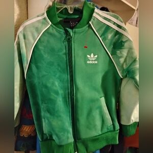 Adidas Kids Vibrant Green Track Jacket